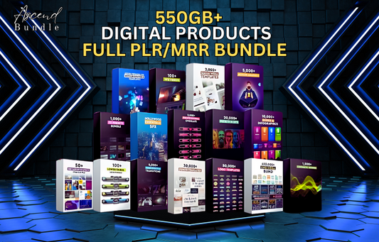 All-In-One Ascend Complete Digital Product Bundle: Graphics, PowerPoint, Courses, Templates, Mockups, STL and More | Full PLR/MRR License